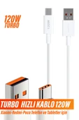 Turbo Hızlı Şarj Kablosu Xiaomi 12 - 12 Pro - 12T Pro - 12 Lite - 12s Uyumlu Hızlı Şarj Kablosu 120W - 5