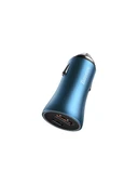 Baseus Golden Connector Pro U+C 40W Hızlı Type-C to Lightning Kablo Setli Araç Şarj Cihazı Mavi - 5