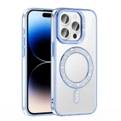 iPhone 14 Pro Max Kılıf Pırlanta Taş Tasarımlı M-safe Şarj Özellikli Karetta Silikon Kapak thumbnail 10