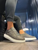 Knack Yüksek Taban Harf Desenli Günlük Ayakkabı 047 Gri thumbnail 4