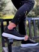 Knack Sneakers Ayakkabı 889 Siyah (Beyaz Taban) thumbnail 2