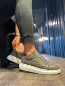 Knack Yüksek Taban Harf Desenli Günlük Ayakkabı 047 Gri thumbnail 3