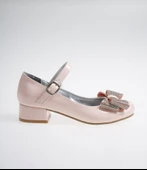 Pudra Rugan Taşlı Fiyonk Kız Çocuk Lüks Abiye - 2