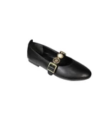 YAZKIŞ Kadın Siyah Ten Cilt Üzeri Para Baskılı Atkılı Babet thumbnail 2