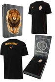 Galatasaray Orijinal Lisanslı Sıfır Yaka Siyah Antrenman 5 Yıldızlı T-Shirt Gs Aslan Baskılı Hediyelik Ahşap Kutulu thumbnail 1