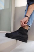 Knack Yüksek Taban Ayakkabı C-030 Siyah (Siyah Taban) - 3