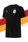 Galatasaray Orijinal Lisanslı Sıfır Yaka Siyah Antrenman 5 Yıldızlı T-Shirt + Şal Kaşkol Set Hediyelik Ahşap Kutulu - 4