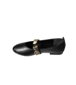 YAZKIŞ Kadın Siyah Ten Cilt Üzeri Para Baskılı Atkılı Babet thumbnail 7