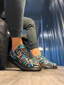 Knack Yüksek Taban Renkli Baskılı Günlük Ayakkabı 046 Siyah (Siyah Taban) thumbnail 1