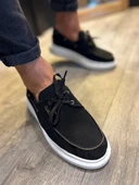 Knack Yüksek Taban Mevsimlik Süet Ayakkabı 009 Siyah (Beyaz Taban) thumbnail 3