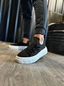 Knack Yüksek Taban Günlük Ayakkabı 1025 Siyah (Beyaz Taban) thumbnail 1