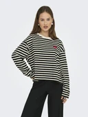 Only Lıvına Çizgili Kadın Sweat 15359682 - 1