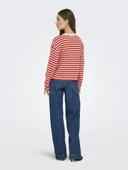 Only Lıvına Çizgili Kadın Sweat 15359682 - 5