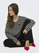 Only Lıvına Çizgili Kadın Sweat 15359682 - 5