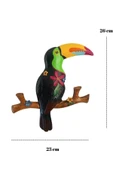 Gobo Büyük Boy Dekoratif Tukan Kuşu Farklı Renklerde Hediye Kutulu 2 Adet 23 x 26 cm - 4