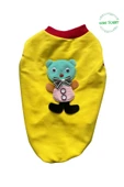 Goboticaret Sevimli Yeşil Ayıcık Aksesuarlı Fosforlu Sarı Kedi Köpek Kıyafeti Elbisesi XXLarge/XXL/Beden 5 - 1
