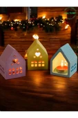 Gobo Mum Hediyeli 3'lü Renkli Ev Mumluk Seti – Dekoratif Loş Aydınlatma & Şık Dekor (5,5 cm x 7,6 cm) - 2