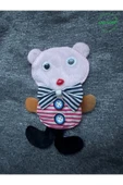 Gobo Sevimli Beyaz Ayıcık Aksesuarlı Gri Kedi Köpek Kıyafeti Elbisesi Large/L/Beden 3 - 5