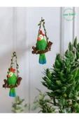 Gobo GoboTicaret 2 Adet Dekoratif Sallanan Duvar ve Bahçe Süsü Kuş Biblo Farklı Renk Seçenekleri 13*9 cm - 5
