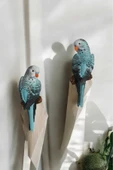 Gobo 1 Adet El Boyaması Muhabbet Kuşu Duvar Balkon Bahçe Süsü Farklı Renklerde - 3