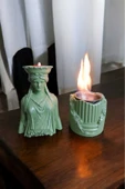 Gobo Dekoratif Karyadit Kızı ve Ateş Çukuru Seti Hediyeli Bacasız Şömine Yeşil - 3