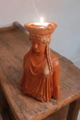Gobo Dekoratif Masa Üstü Karyadit Kızı Hediyeli Mumluk Turuncu 18 X 12 Cm - 2