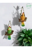 Gobo GoboTicaret 1 Adet Dekoratif Sallanan Duvar ve Bahçe Süsü Kuş Biblo Farklı Renk Seçenekleri 13*9 cm - 6
