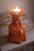 Gobo Dekoratif Masa Üstü Karyadit Kızı Hediyeli Mumluk Turuncu 18 X 12 Cm - 3