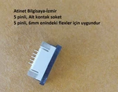 5 Pin 1Mm Adımlı Flex Soketi Flex Ffc Konnektörü alt kontak 5-1-Alt thumbnail 1