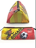 Kalem Kutusu Sarı Kırmızı Futbol Üçgen Kalemkutu Jumbo Vegan Deri Kalemlik thumbnail 2