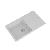 Realstone P014 LAODİKYA 86 XL 1 Göz Damlalıklı Beyaz Renk Geniş Hazneli Granit Eviye thumbnail 2