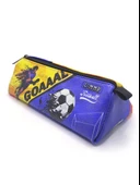 Kalem Kutusu Lacivert Sarı Renkli Futbol Üçgen Kalemkutu Jumbo Vegan Deri Kalemlik thumbnail 1