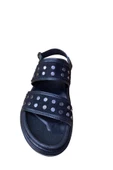 Shoes Kadın Düz Kalın Taban Kopçalı Sandalet - 2