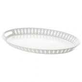 Servis-Sunum Tepsi 52x39 cm Beyaz Renk ikea Yuvarlak Tepsi Çelik - 1