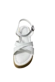 Shoes Kadın Dolgu Topuklu Kalın Tabanlı Çapraz Bantlı Yazlık Ayakkabı - 4