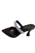 Shoes Kadın simli Kalın Topuklu Terlik - 11