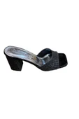 Shoes Kadın simli Kalın Topuklu Terlik - 3