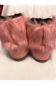 güven kundura Pembe Tüylü Kadın Ev Botu - 4