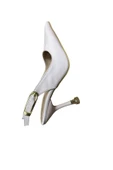 güven kundura Kadın Arkası Açık Metal Topuk Stiletto - 3