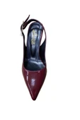 güven kundura Kadın Arkası Açık Metal Topuk Stiletto - 6