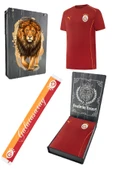 Galatasaray Orijinal Lisanslı 2024/25 Kırmızı Antrenman T-Shirt + Şal Kaşkol Set Hediyelik Ahşap Kutulu - 1