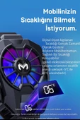 qasul Dijital Göstergeli RGB Led Işıklı Gamer Oyuncu Telefon Ve Tablet Soğutucu - 4