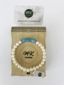 MK TASARIM GERÇEK İNCİ GERÇEK MAVİ KUVARS TAŞI BİLEKLİK MKT43001 thumbnail 1