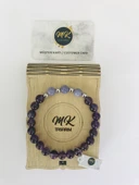 MK TASARIM GERÇEK AMETİST TAŞI GERÇEK MOR KUVARS TAŞI BİLEKLİK MKT41007 thumbnail 1