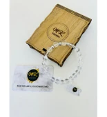 MK TASARIM GERÇEK KRİSTAL KUVARS TAŞI BİLEKLİK MK.001.012 thumbnail 2