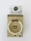 MK TASARIM GERÇEK İNCİ GERÇEK AMETİST TAŞI BİLEKLİK MKT44001 thumbnail 1