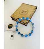 MK TASARIM GERÇEK MAVİ AKİK TAŞI BİLEKLİK MK.016.004 thumbnail 2