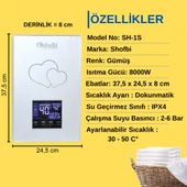 Shofbi SH-1S Dijital Akıllı Şofben (Elektrikli) Gümüş Kalp - 4