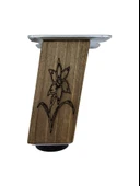 Kale Eğimli Ayarlı Çiçek Desenli Ahşap Ayak Mobilya Masa ve Dolap Ayağı(KOYU CEVİZ)(CEVİZ AĞACI) Ceviz 18cm 18cm - 4 ADET thumbnail 2