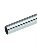 Metal Yuvarlak Krom Mobilya Dolap Askı Borusu(KROM)(2 ADET FLANŞ-1 ADET BORU)(ÇAP:25MM) Krom 125cm - 2